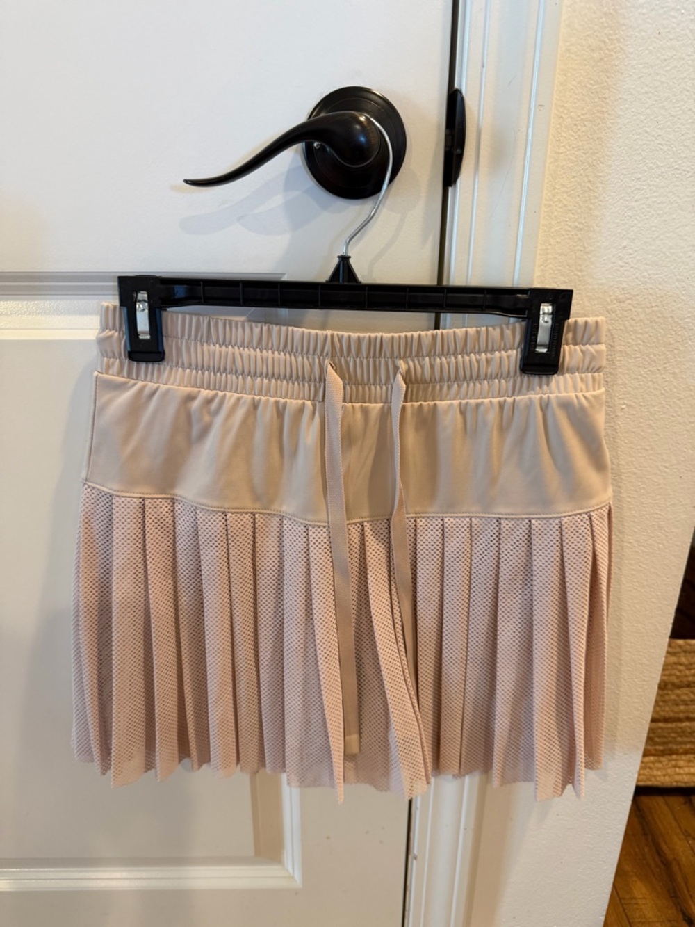 Pleated Mesh Mini Skirt in Blush